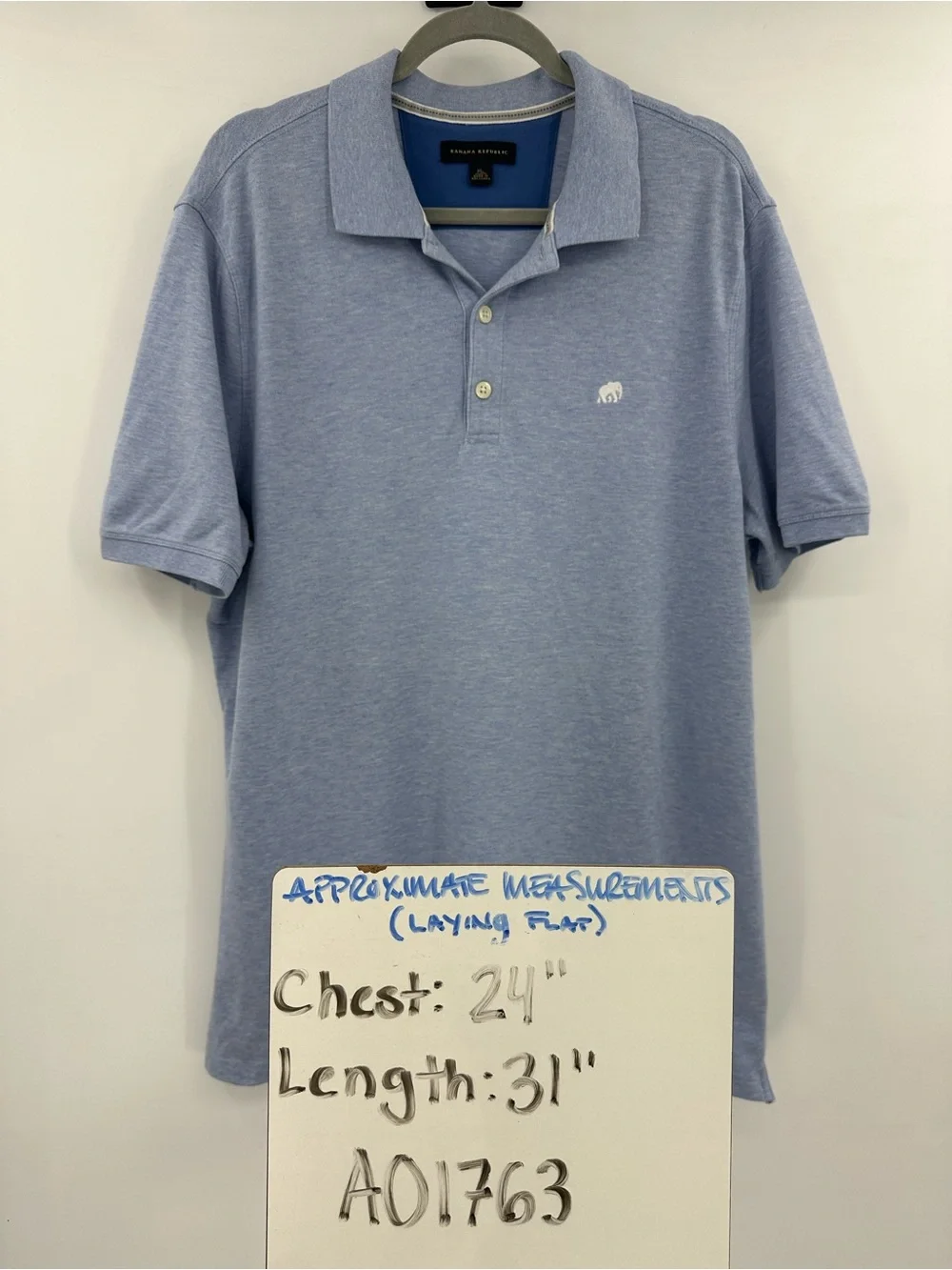Banana Republic Blue Crystal Polo Shirt